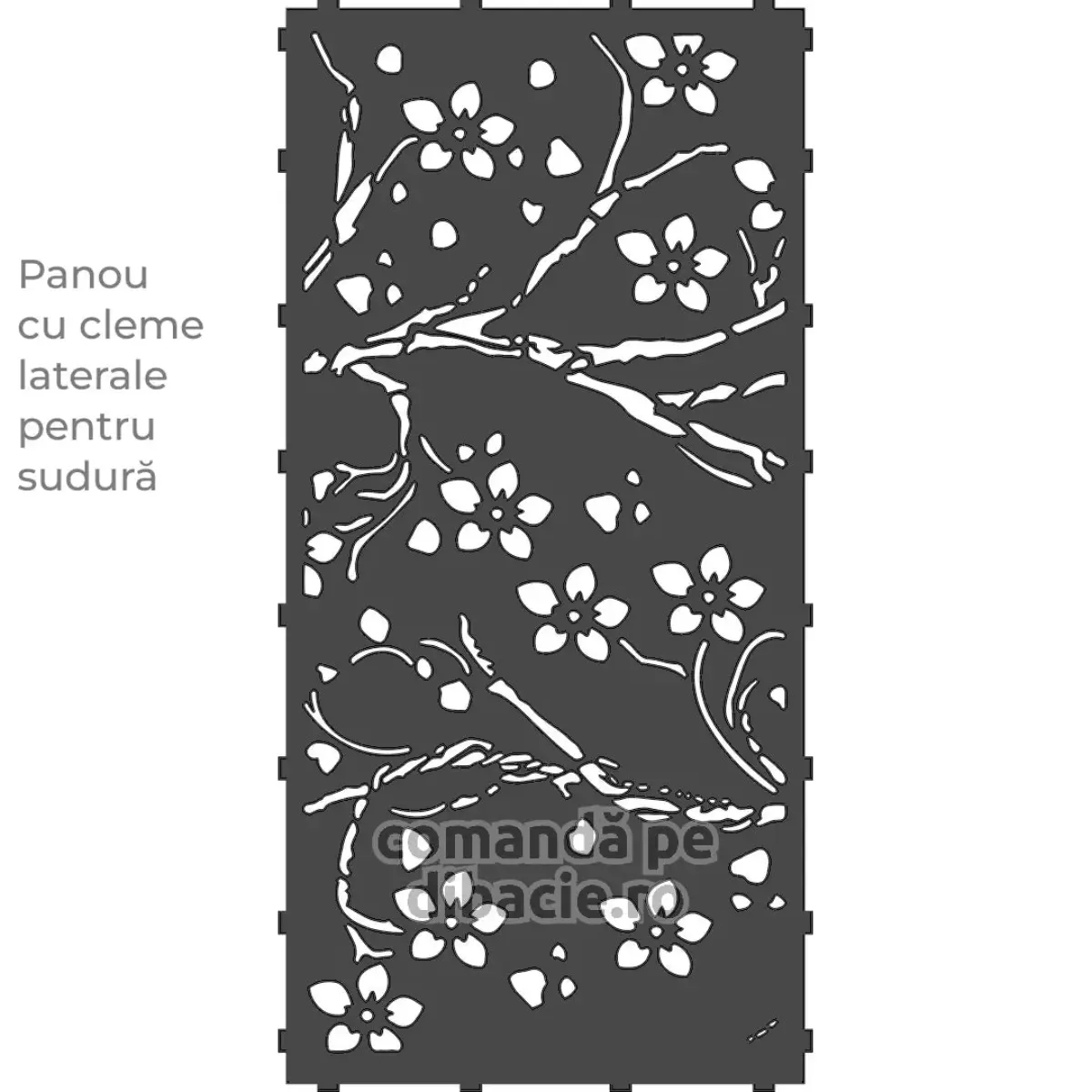 Panou poarta si gard metalic - Flori de ciresi