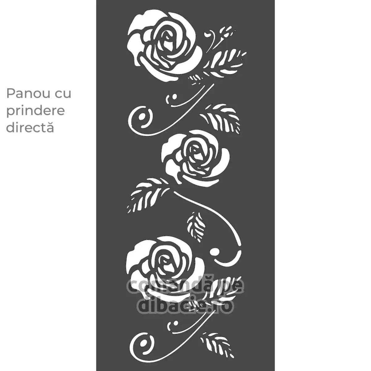 Panou poarta si gard metalic - Trei trandafiri