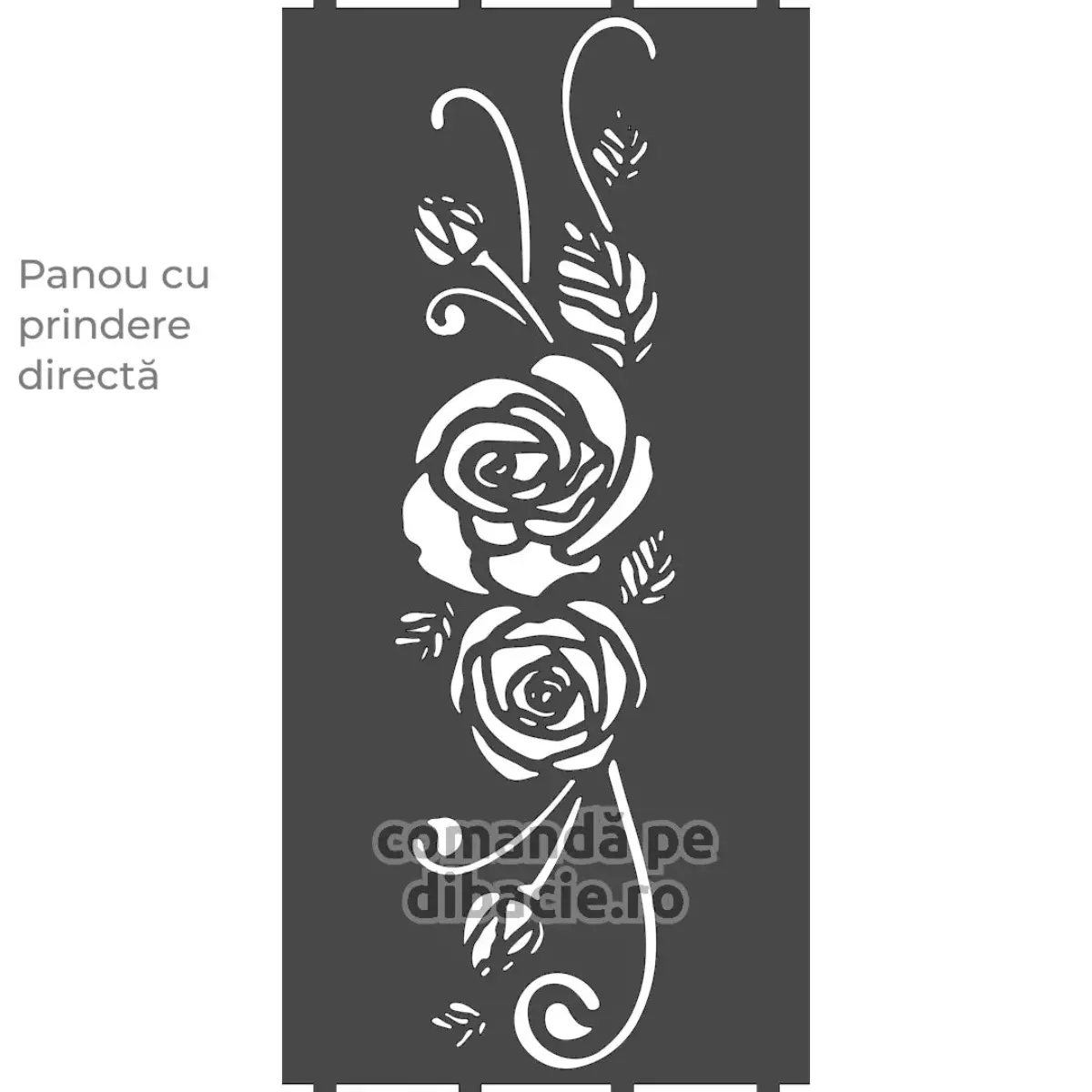 Panou poarta si gard metalic - Doi trandafiri