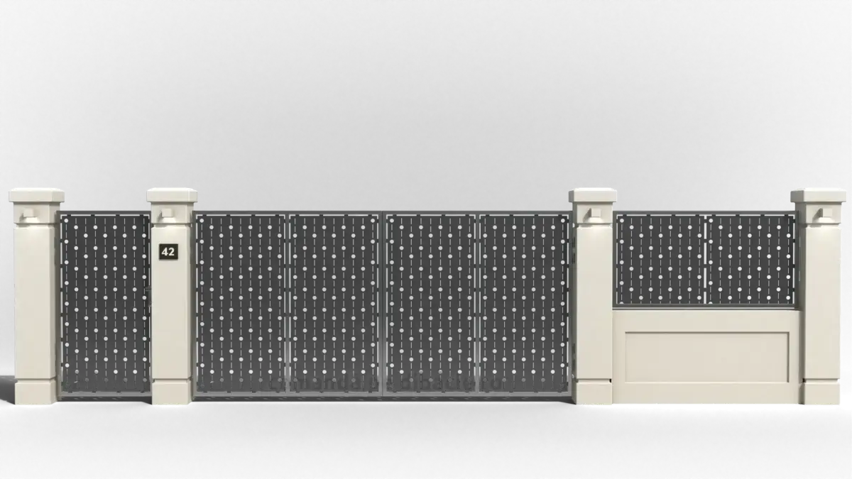 Panou poarta si gard metalic - Sirag de lumini