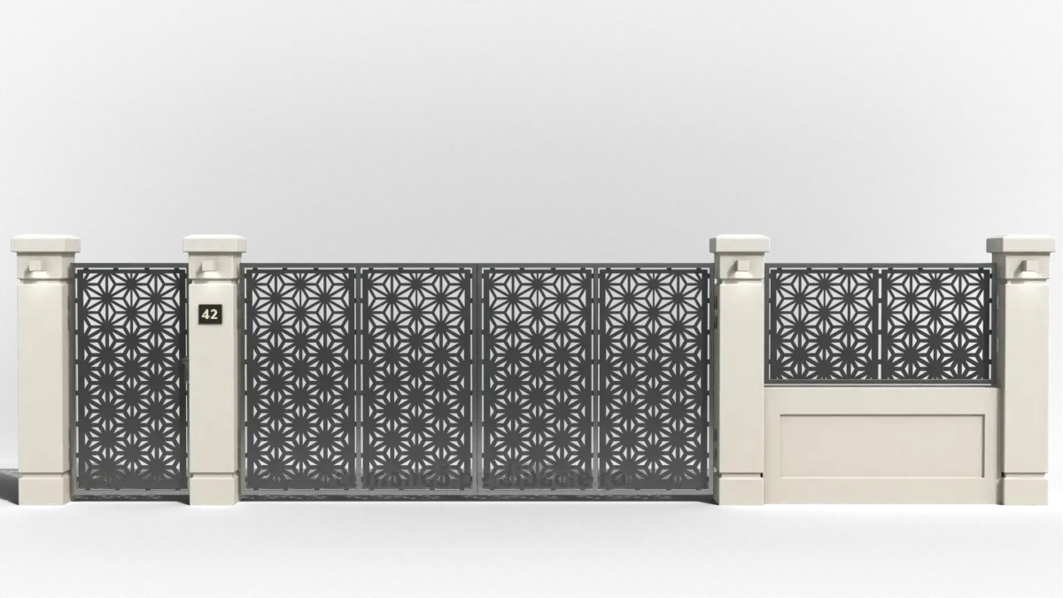 Panou poarta si gard metalic - Floarea dovlecelului